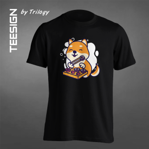 TRILOGY TEE 0023 - Kaos Shiba Inu Eating Sushi