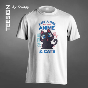 TRILOGY TEE 0024 - Kaos Girl Love Anime & Cat