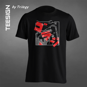 TRILOGY TEE 0044 - Kaos Godzilla Line Art