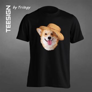 TRILOGY TEE 0012 - Kaos Corgi Wear a Hat
